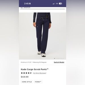 Figs - Navy Kade Cargo Scrub Pants 2XL